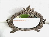 Oval Mirror Metal Frame Cherubs