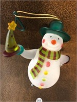 Ornament Snowman looks like glass as pictured