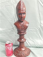 Chalkware Bust Cardinal Saint Approximately 19"h