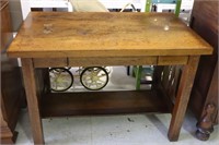 Oak Mission desk with 1 drawer 42" X 26" X 29.5" H