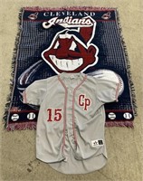 (P) Cleveland Indians blanket 48x60 plus Crown