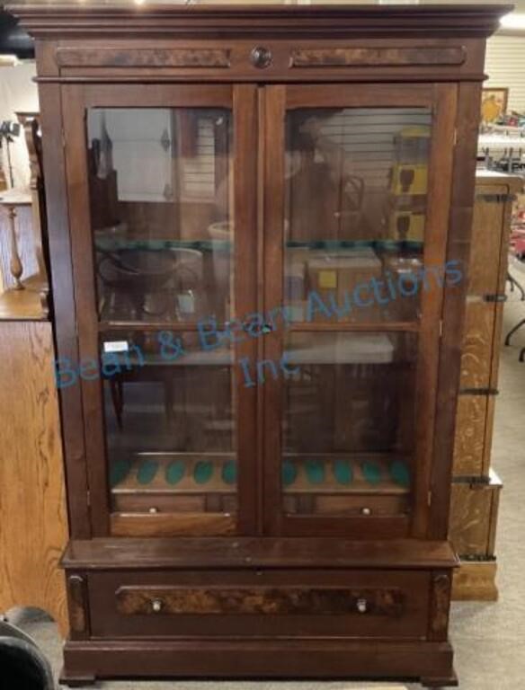 American walnut Victorian gun cabinet