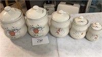 Ceramic Duck Canister Set 5 Pc Tallest Being 10.5