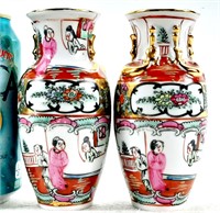 Petits vases en porcelaine peint à la main 5" haut