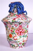 Chinese polychrome floral vase