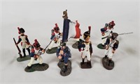 8 Cast Metal French Soldier Figures