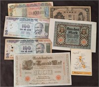 (7) Vintage Foreign Currency Notes