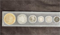 1901 Circulated Coin Set W/4 Silver Coins