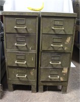 Pr. Baker Vawter Co. 4-Drawer Metal File Cabinets