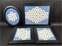 Hand Crocheted White Doilies in Display Frames