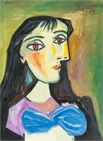attr. Pablo Picasso Spanish Oil Canvas Girl 3.4.59