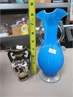 Two Layer Art Glass Vase & Greek Vase