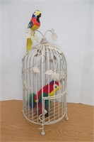 Wrought Iron Bird Cage  & Parrots 24" high