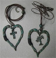 2 Heart Form Necklaces