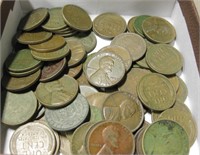 Lot Of Assorted Wheat Cents & World Coins