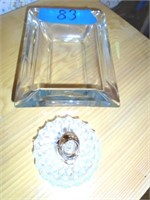 glass ashtray and ring holder