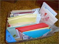 box of miscellaneous stationery