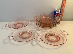 Vintage Pink Depression Glass Serving Dishes