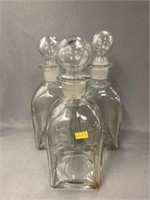 (3) Ground Stopper Bottles