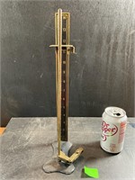 Antique brass and iron skirt gauge 14 1/2” tall