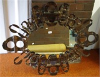 Arts and craft cast metal decorative mirror