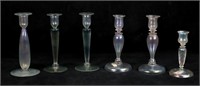 6 Steuben Art Glass Candlesticks
