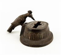 Cast Iron Bird Pecking Matchstick Retriever