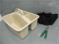 PLASTIC GARDENING TOTE, FABRIC TOOL TOTE