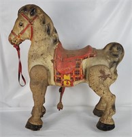 Vtg Mobo Metal Riding Horse Toy