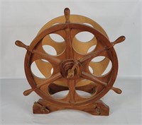 Ship's Wheel Nautical Wine Rack