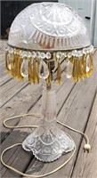 20" Near Cut Pattern Glass Lamp