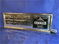 Framed O'Doul's Sign, 27x9.5"