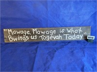 Wood Mawage (Marriage) Sign, 33.5"