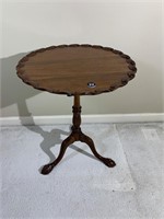 19th C Highly Carved Mahogany Tilt Top Tea Table