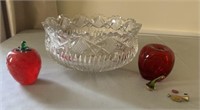 Cut Glass Bowl & Miscellaneous