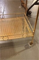 Vintage Serving Tray On Wheels