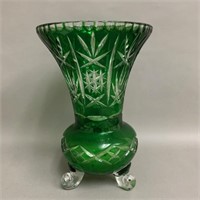 Vintage Bohemian Footed Crystal Vase