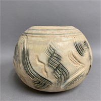 Mexican Stoneware Hand Painted Pot