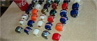 Miniature football helmets.