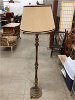 Old Decorative Wood Floor Lamp