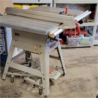 Ridgid table saw on casters look at pictures
