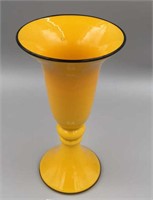 Czech Yellow Tango Vase with Black Trim