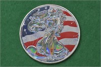 2004 ASE .999 Silver Eagle Holofoil USA Flag