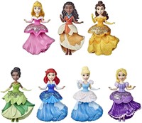 Disney Princess Lot of 7 Small Dolls with Sequined