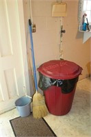 Trash Can, Broom, Bucket