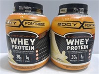 2 x Body Fortress Whey Peotein 3.9 lbs