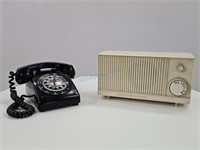Rotary Dial Telephone+Zenith Solid State AM Radio