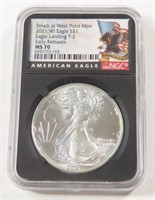 NGC 2021 SILVER EAGLE TYPE 2 WEST POINT MINT MS70