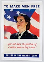 WWII NAVY WAVES ENLISTMENT POSTER