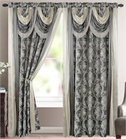 Bella Luxury Jacquard Curtain 54"x84"